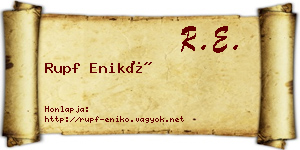 Rupf Enikő névjegykártya